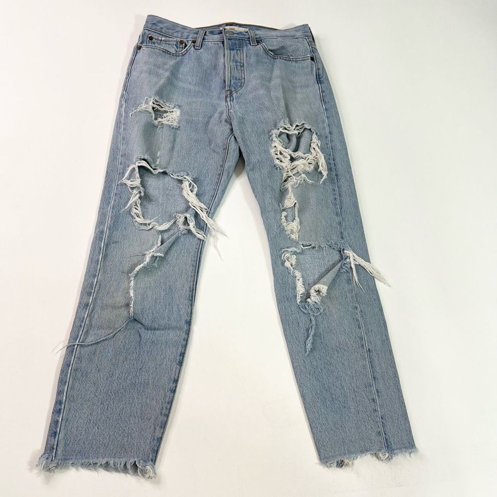 Levi's Premium Distressed Ripped Jeans Womens 29 Wedgie Cotton Frayed Hem